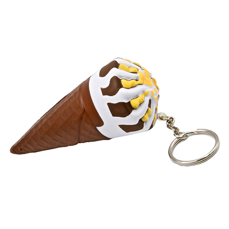 Ice Cream Cone Stress Ball Keychains - Version B 