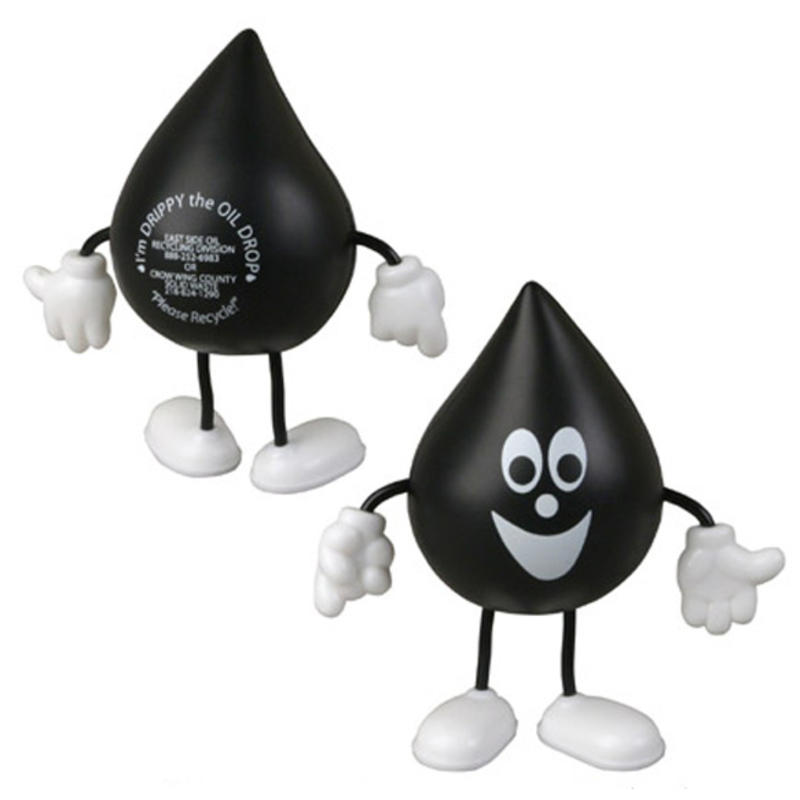 Black Oil Droplet Bendable Figure Stress Balls