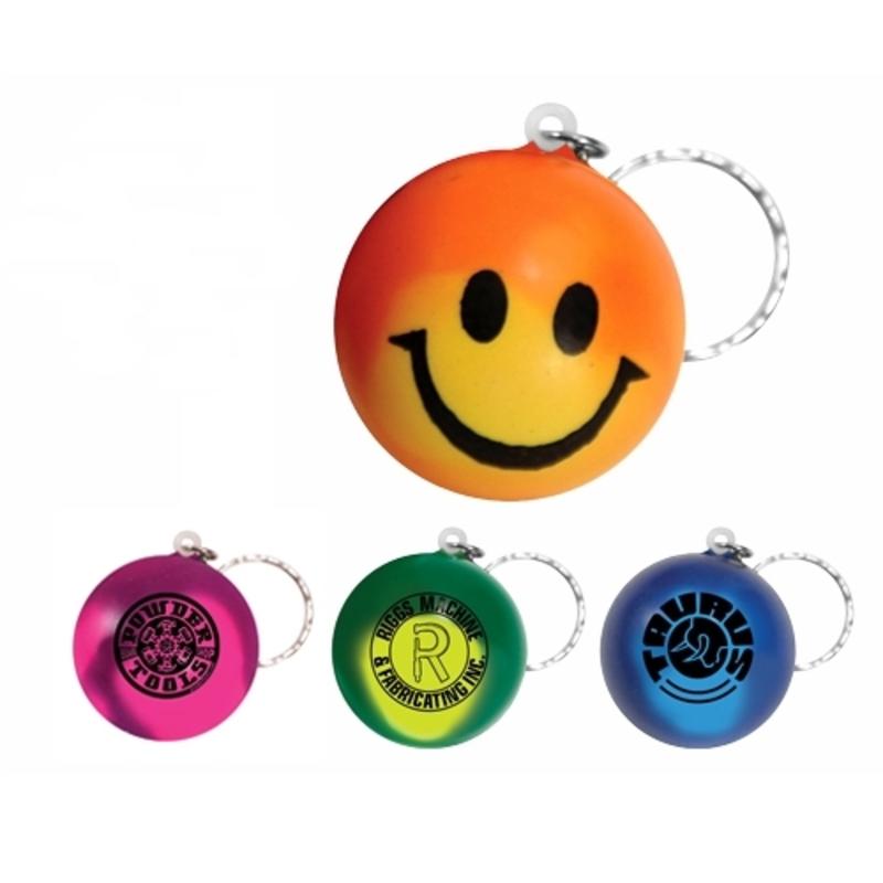 Color Changer Smiley Stress Ball Keychains