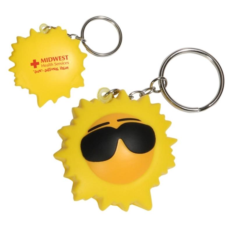 Cool Sun Stress Ball Keychains