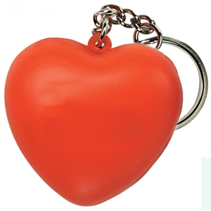 Heart Stress Ball Keychains