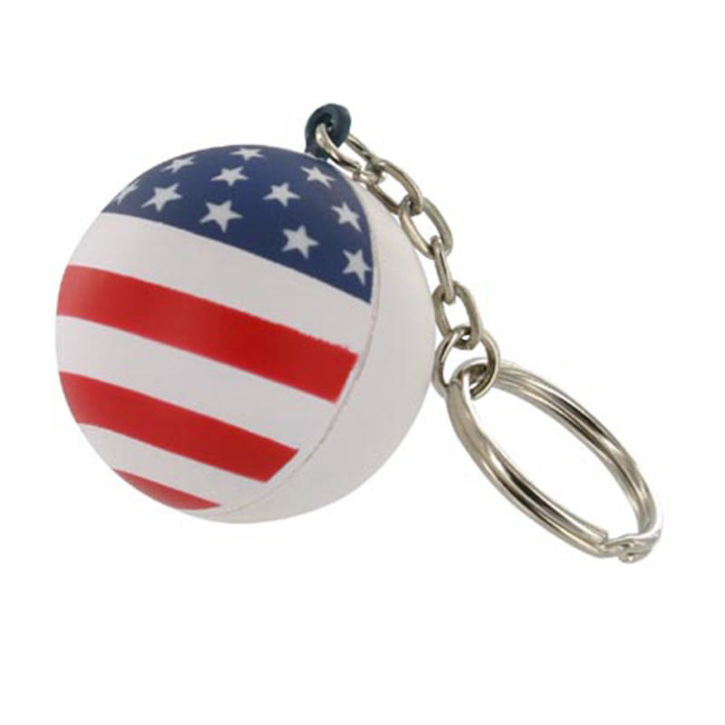 Patriotic Round Ball Stress Ball Keychains