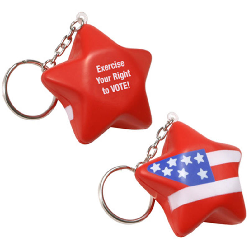 Patriotic Star Stress Ball Keychains