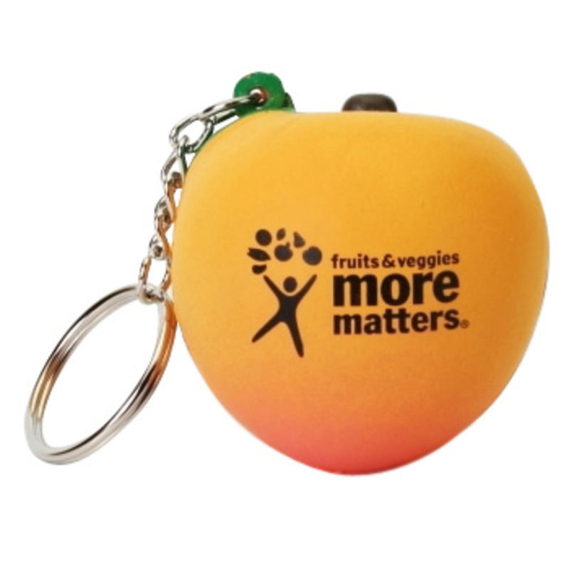 Peach Stress Ball Keychains